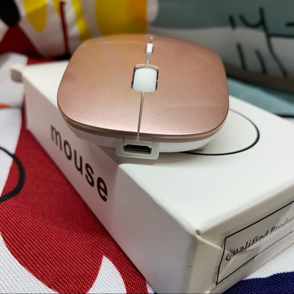 Rose Gold Bluetooth Wireless Charger Computer Mouse